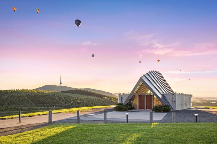 Sunrise view of Canberra National Arboretum during the Balloon Spectacular