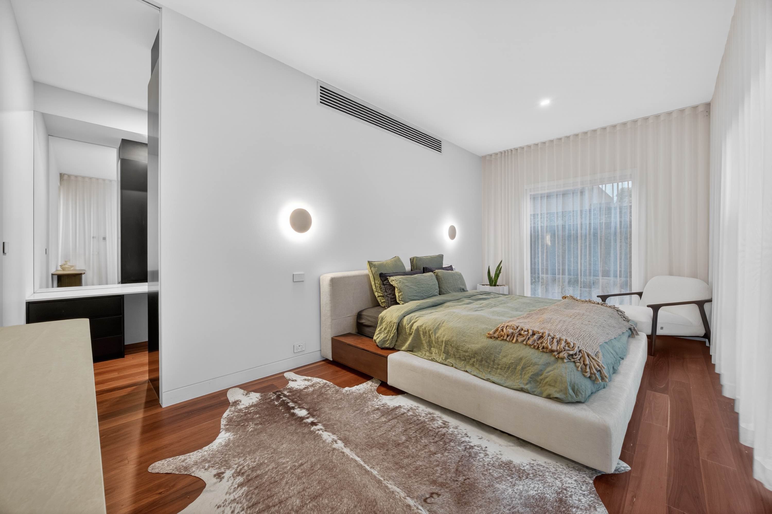 Real estate photography of Canberra modern master bedroom