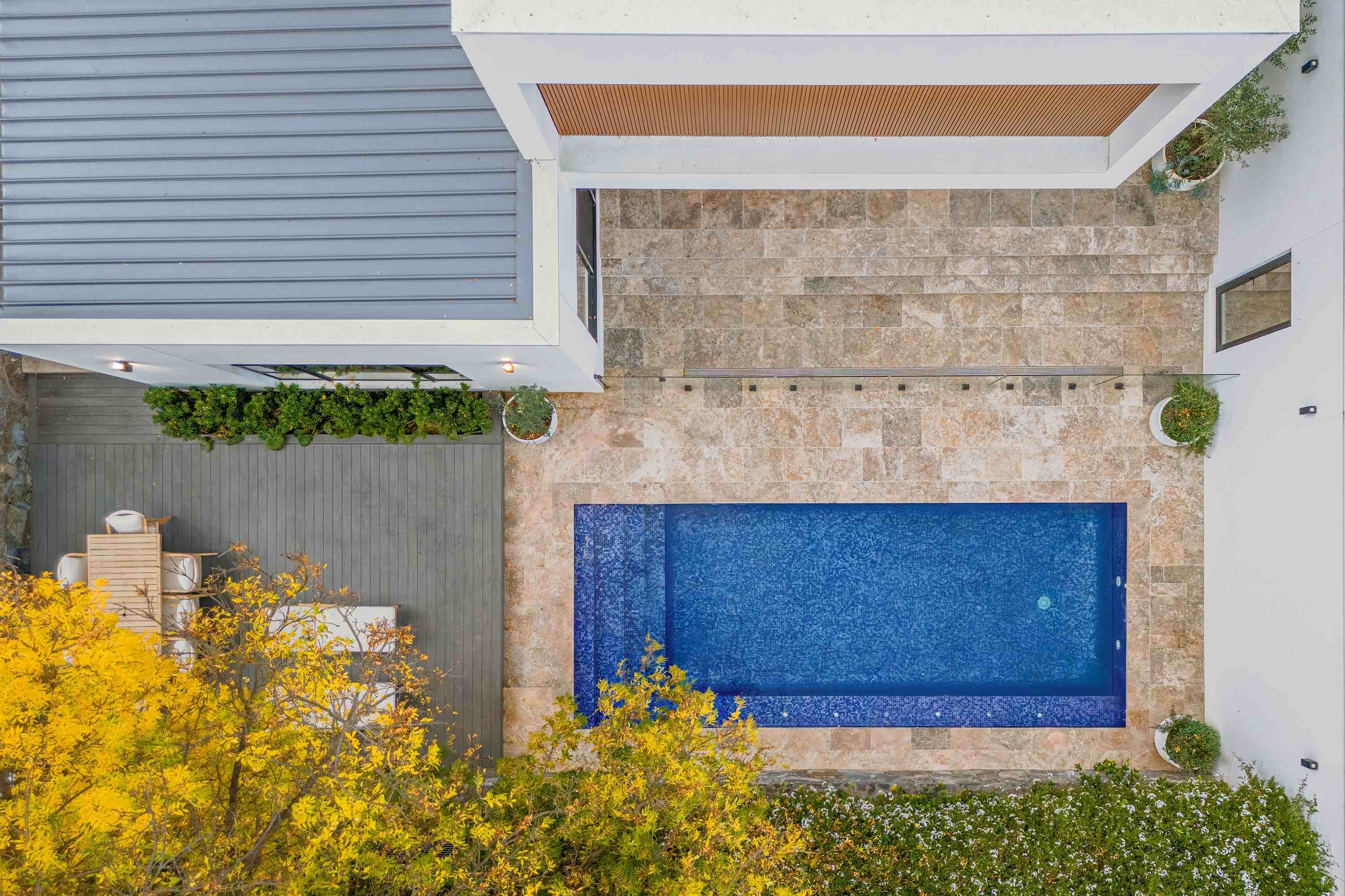Canberra pool top-down view real estate photography