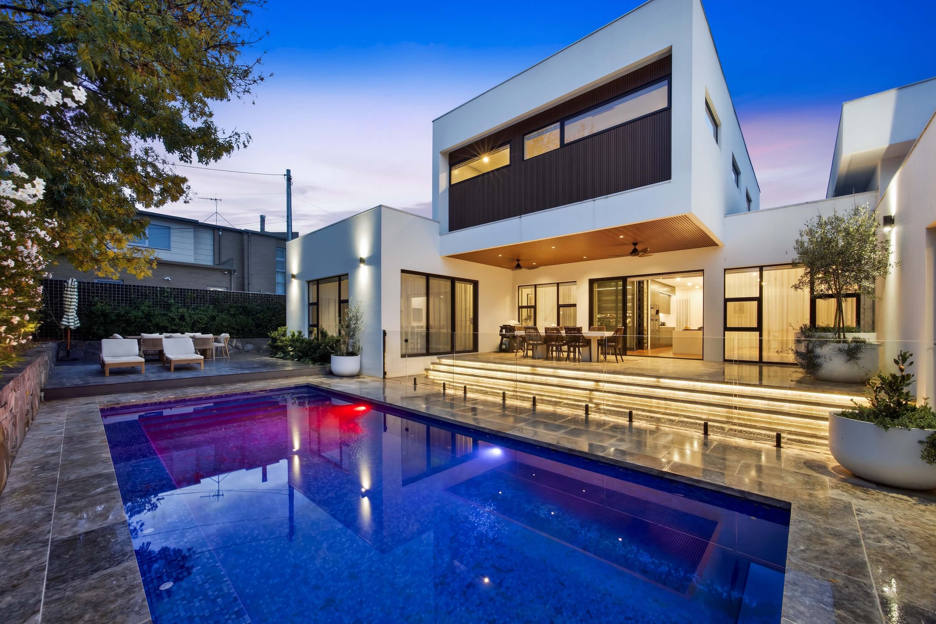 Canberra home pool twilight real estate photography