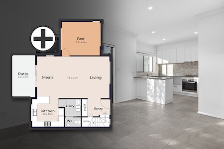 Apartment real estate photography combined with a professional floor plan in Canberra