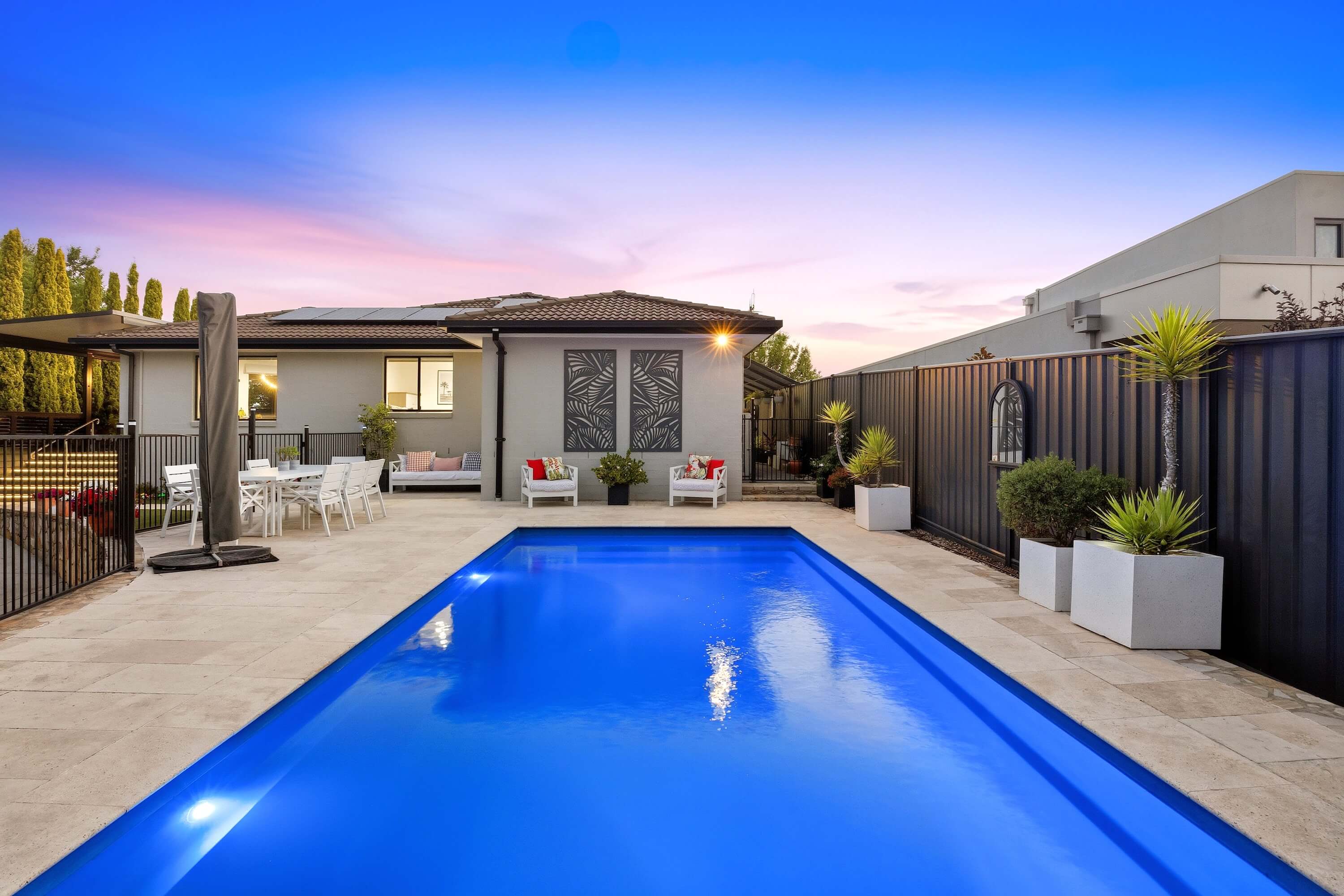 ACT home pool professional twilight real estate property photography